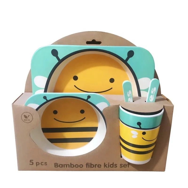 Set de Alimentación en Fibra de Bambú – 5 Piezas
