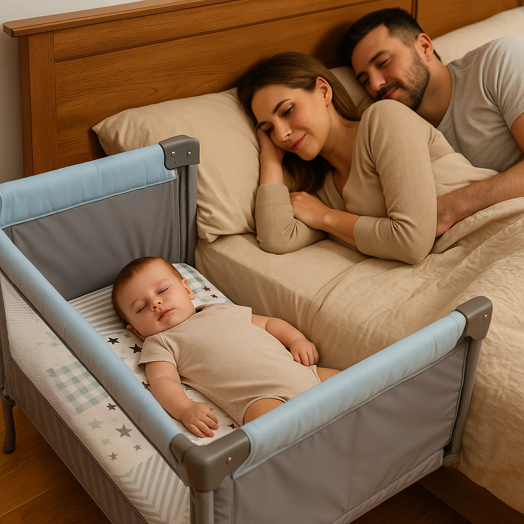Corral colecho ajustable con toldo protector