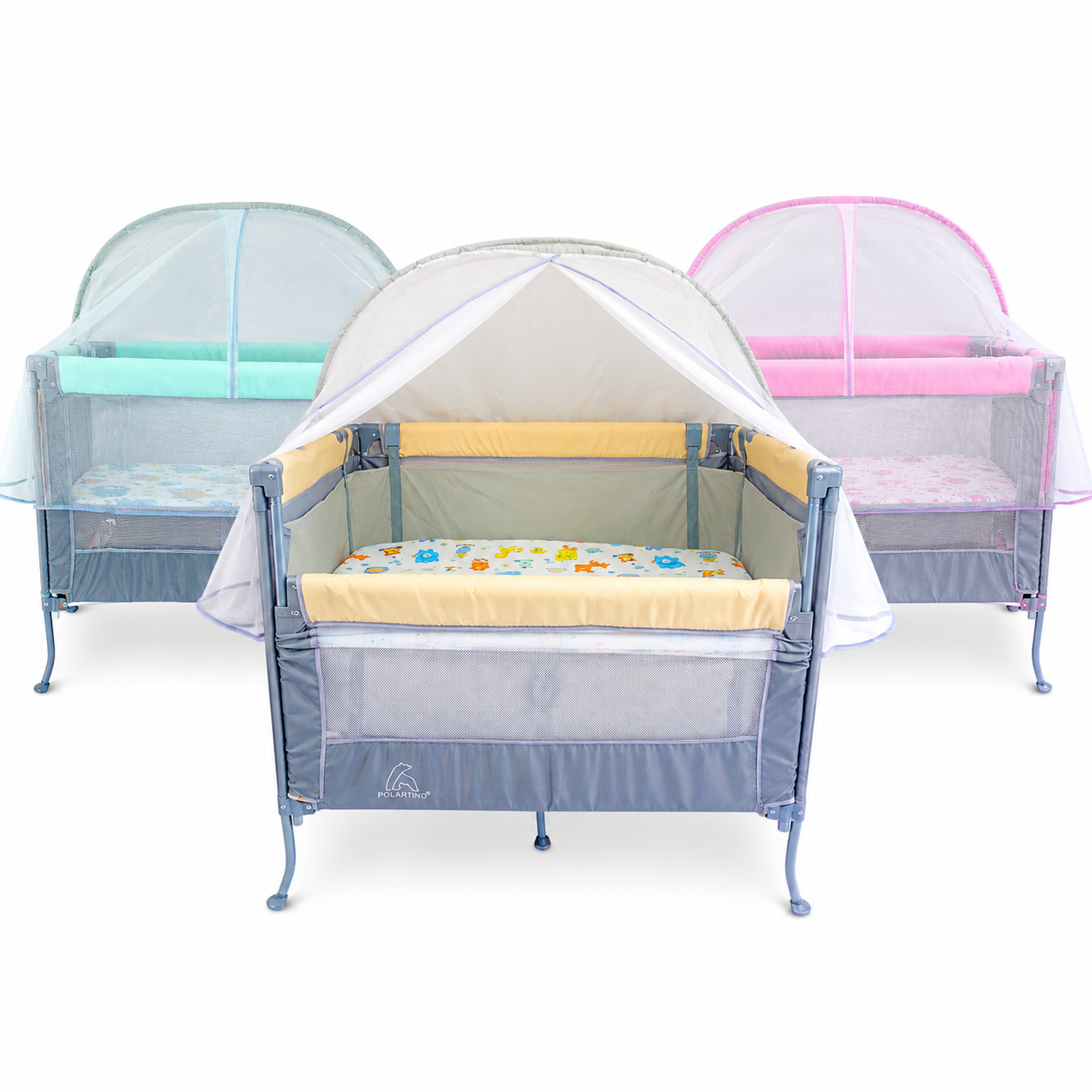 Corral colecho ajustable con toldo protector