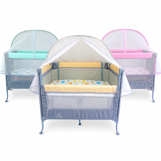 Corral colecho ajustable con toldo protector