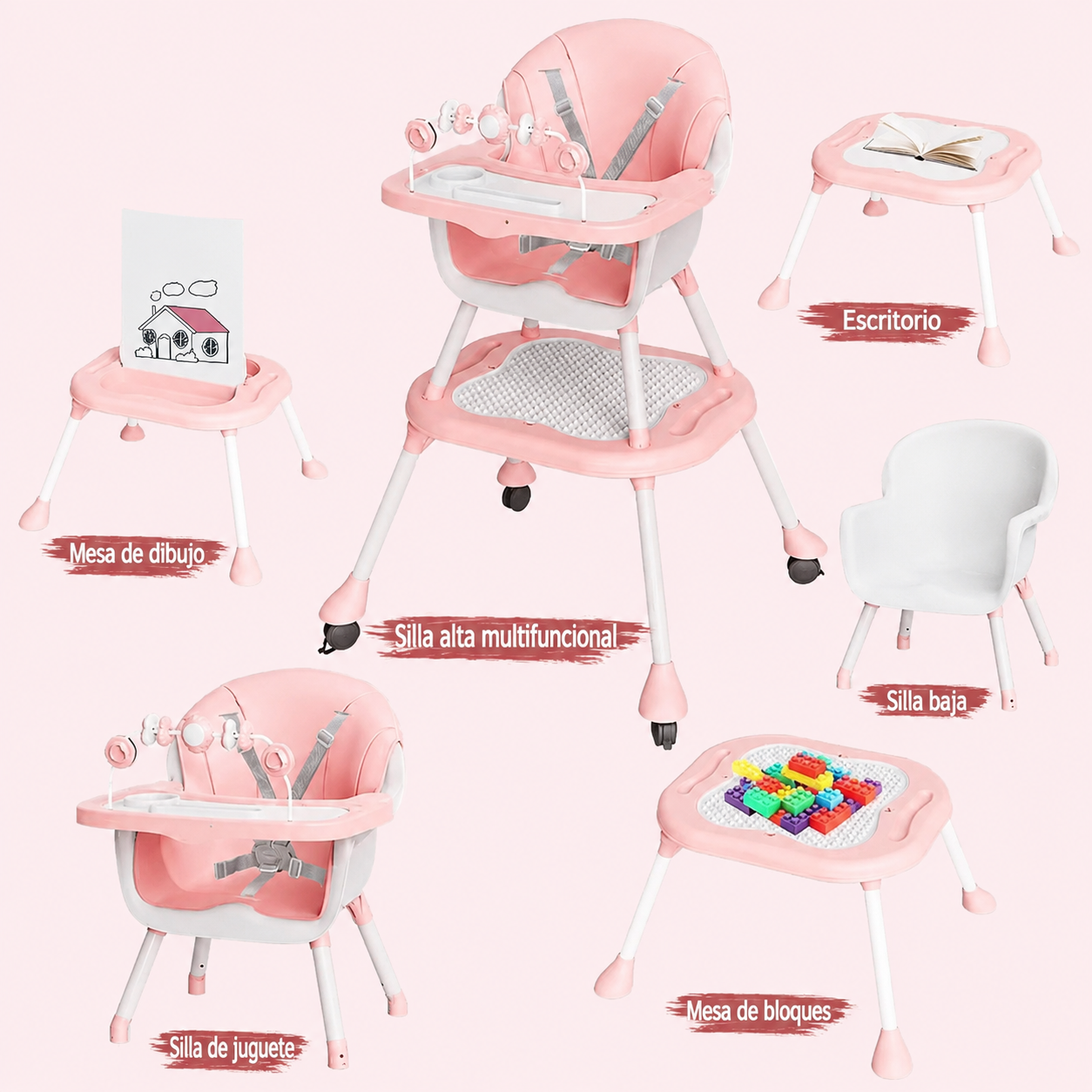 Silla comedor y escritorio 3 en 1