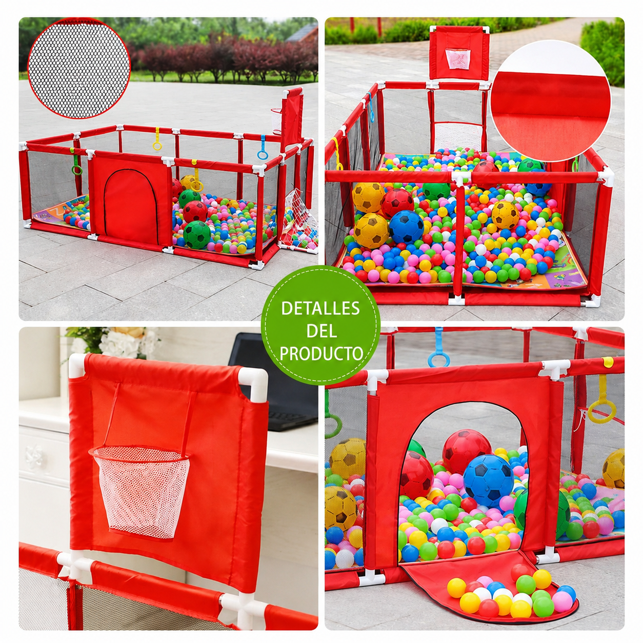 Centro de actividades: corral grande con 30 pelotas